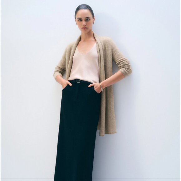 White + Warren Sweaters - NEW White + Warren Cashmere Trapeze Cardigan Golden Brown